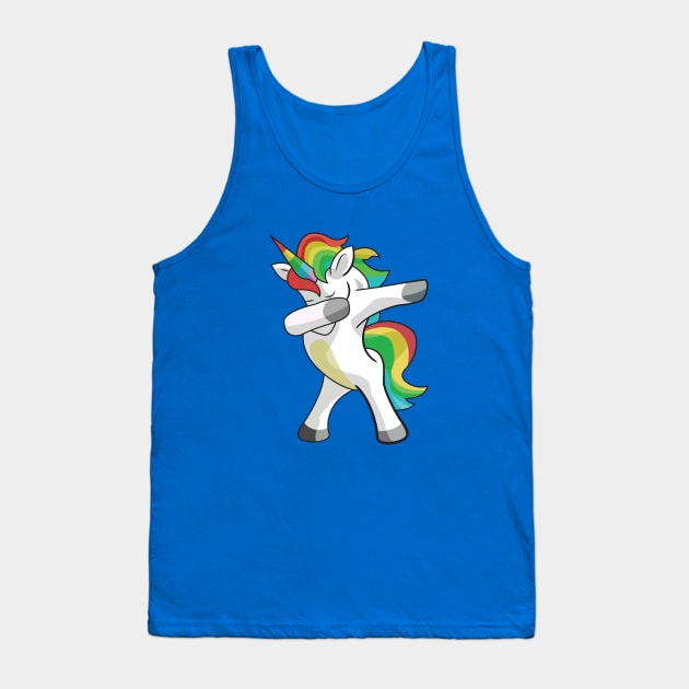 Dabbing rainbow Unicorn Tank Top by Ram94